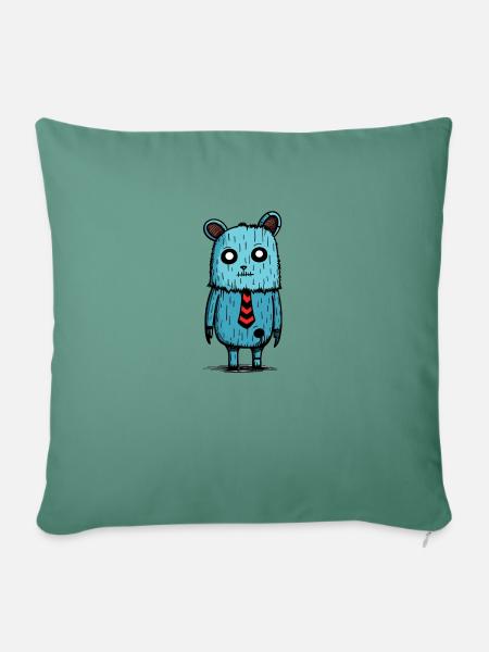 Blue Business Bear - Sofa pillowcase 17,3'' x 17,3'' (45 x 45 cm) - cypress green
