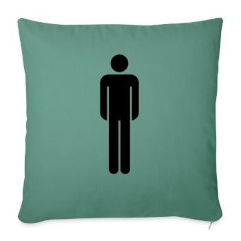 pictogram man figure male standing neutral zei - Sofa pillowcase 17,3'' x 17,3'' (45 x 45 cm) - cypress green - Front