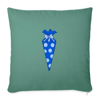 School bag blue - Sofa pillowcase 17,3'' x 17,3'' (45 x 45 cm) - cypress green - Front