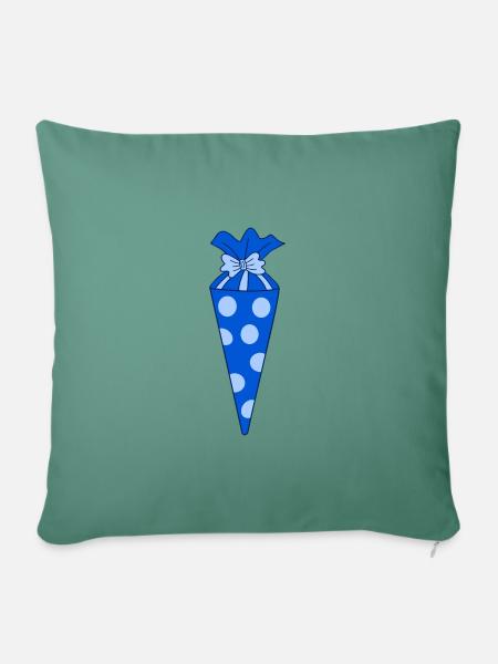 Schultüte blau - Sofakissenbezug 45 x 45 cm - Tanngrün
