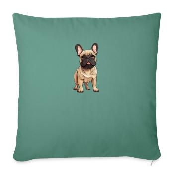 English/French Bulldog Illustration - Sofa pillowcase 17,3'' x 17,3'' (45 x 45 cm) - cypress green - Front