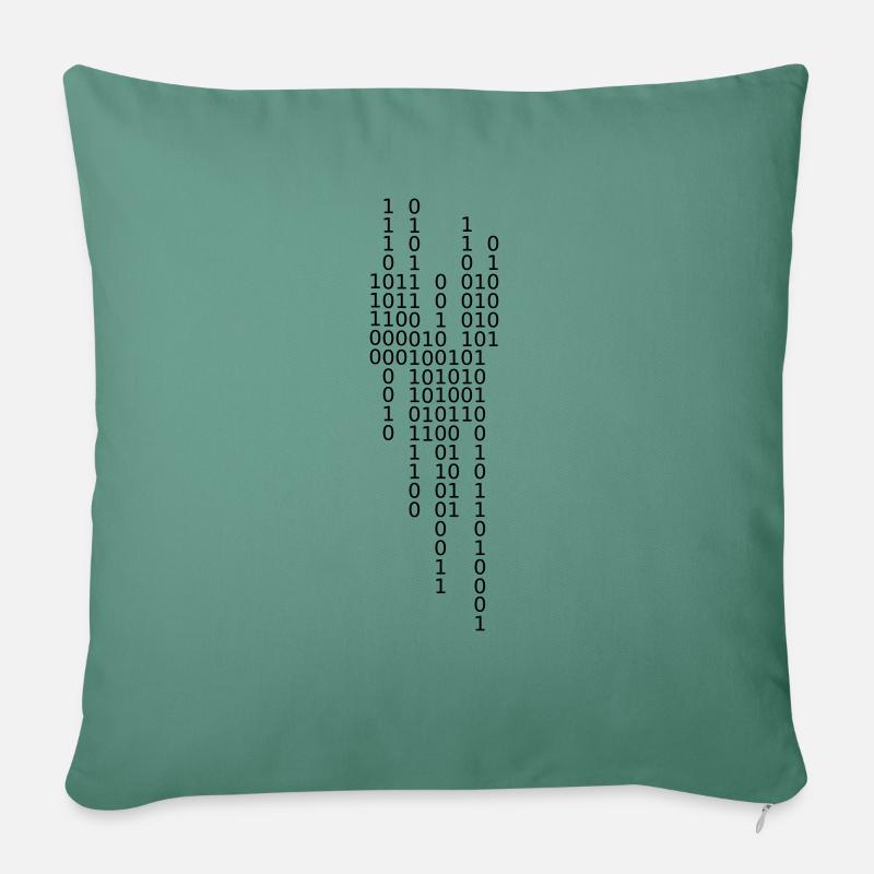 science fiction linien reihen 10010101 Zahlen must - Sofakissenbezug 45 x 45 cm - Tanngrün