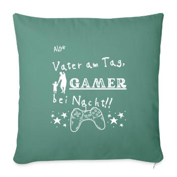 Gamer bei Nacht - Sofakissenbezug 45 x 45 cm - Tanngrün - Vorne