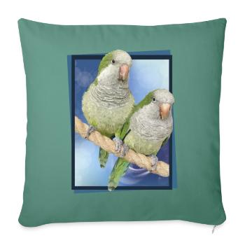 Argentine Parakeet - Sofa pillowcase 17,3'' x 17,3'' (45 x 45 cm) - cypress green - Front