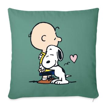 Peanuts Snoopy Câline Charlie Brown - Housse de coussin décorative 45 x 45 cm - vert sapin - Devant