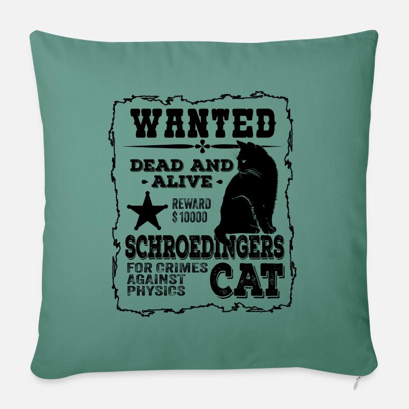 Schroedingers Katze Dead And Alive Physik Witz - Sofakissenbezug 45 x 45 cm - Tanngrün