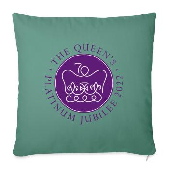 Queen 70th Anniversary of the Throne 2022 70 Years platinum - Sofa pillowcase 17,3'' x 17,3'' (45 x 45 cm) - cypress green - Front