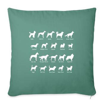 Dog breed names - Sofa pillowcase 17,3'' x 17,3'' (45 x 45 cm) - cypress green - Front