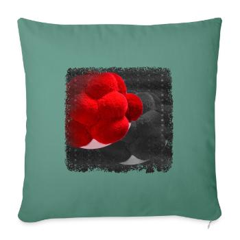 Bollenhut Rot und Schwarz - ART - Sofakissenbezug 45 x 45 cm - Tanngrün - Vorne