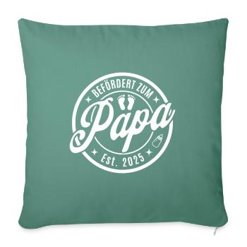 Befördert zum Papa Est. 2025 - Sofakissenbezug 45 x 45 cm - Tanngrün - Vorne