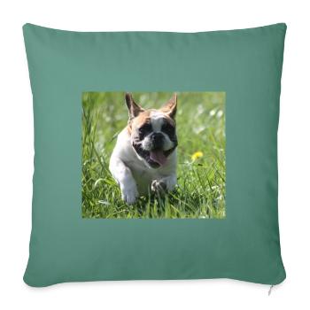 Allez Bully Go Français Bulldog - Housse de coussin décorative 45 x 45 cm - vert sapin - Devant