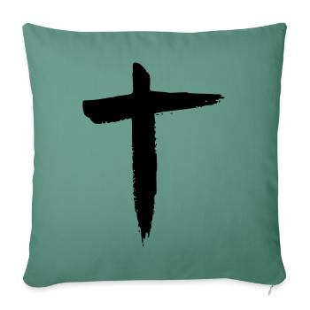 Cross - Sofa pillowcase 17,3'' x 17,3'' (45 x 45 cm) - cypress green - Front