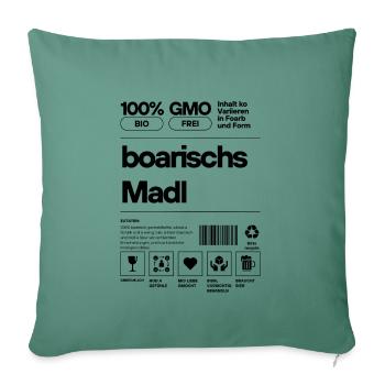 boarisches Madl - bayerischer Spruch - Sofakissenbezug 45 x 45 cm - Tanngrün - Vorne