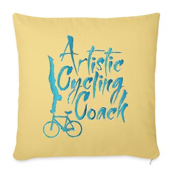 Cyclisme artistique, cyclisme artistique, cyclisme en salle, entraîneur - Housse de coussin décorative 45 x 45 cm - jaune délavé - Devant