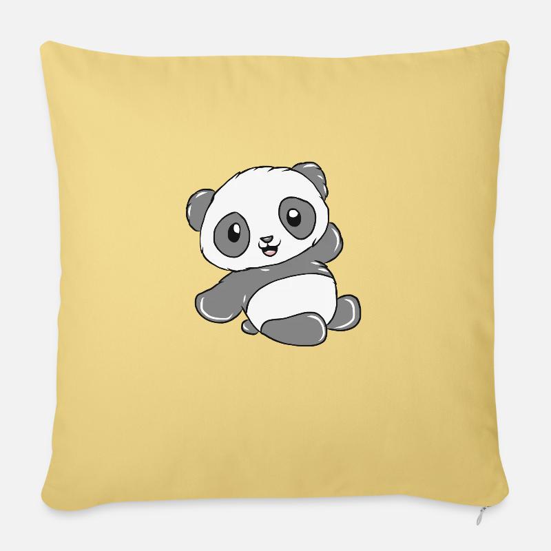 Panda - Sofakissenbezug 45 x 45 cm - Hellgelb