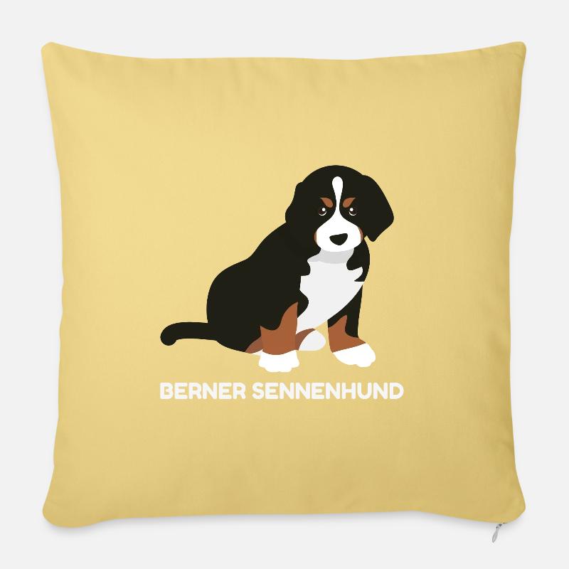Berner Sennenhund Welpe - Sofakissenbezug 45 x 45 cm - Hellgelb