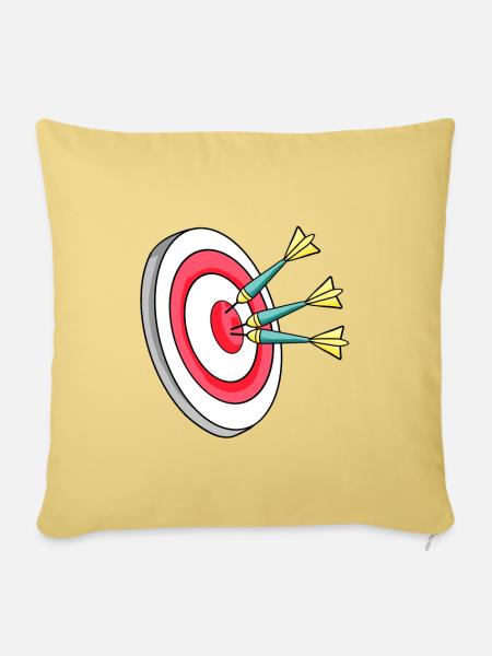 Dartscheibe Dart Darts - Sofakissenbezug 45 x 45 cm - Hellgelb