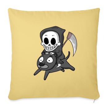 Grim Reaper et Black Panther - Housse de coussin décorative 45 x 45 cm - jaune délavé - Devant