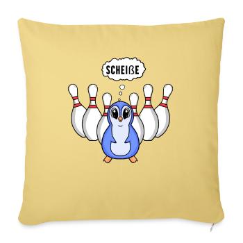 Kegel Pinguin Bowling - Sofakissenbezug 45 x 45 cm - Hellgelb - Vorne