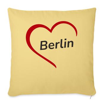 Berlin with Heart - My City - I Love Loving - Sofa pillowcase 17,3'' x 17,3'' (45 x 45 cm) - washed yellow - Front