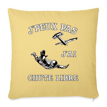 J'Peux Pas J'ai Chute Libre Cadeau Parachutiste - Housse de coussin décorative 45 x 45 cm - jaune délavé - Devant