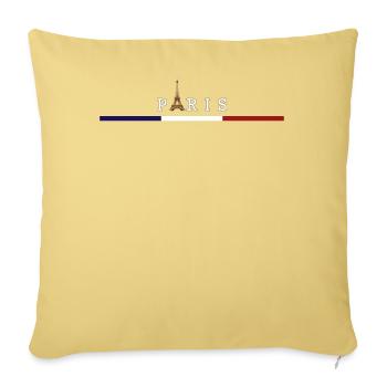 Flag France Eiffel Tower Parisian Elegance - Sofa pillowcase 17,3'' x 17,3'' (45 x 45 cm) - washed yellow - Front