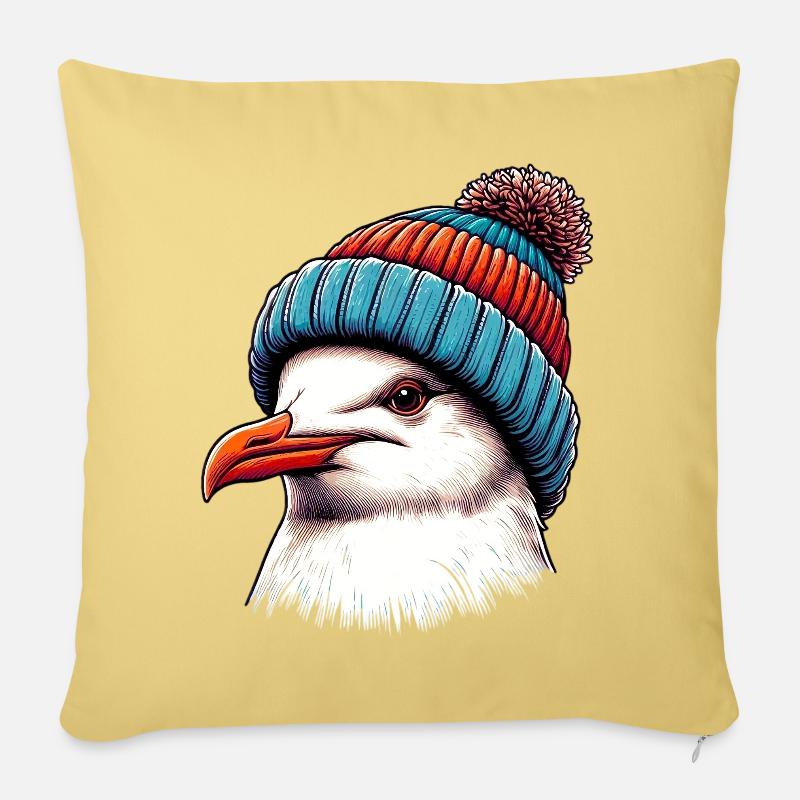 Mouette - Housse de coussin décorative 45 x 45 cm - jaune délavé