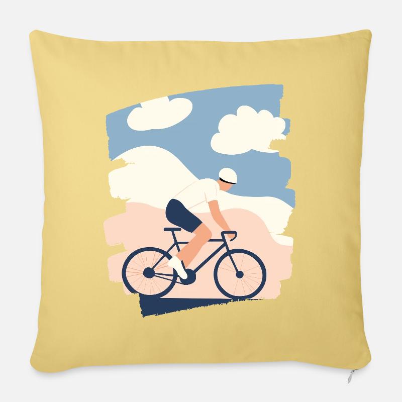 Rennrad Rennvelo - Sofakissenbezug 45 x 45 cm - Hellgelb