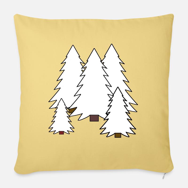 Baum Tannen Winter Schnee Tanne Winterzeit - Sofakissenbezug 45 x 45 cm - Hellgelb