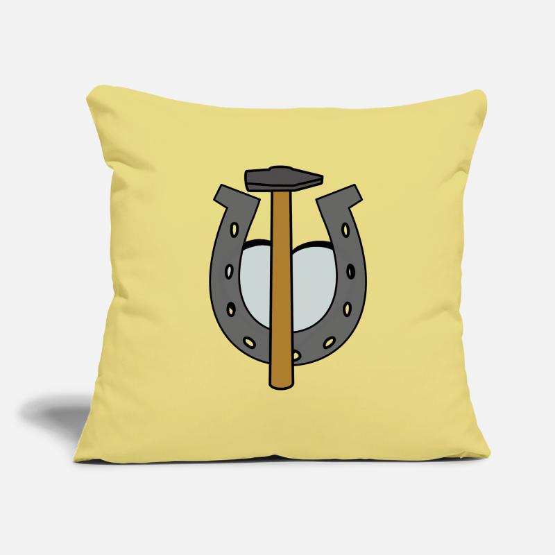 Sabot Cheval Maréchal-ferrant Fer à cheval Forgeron Forgeron Housse de coussin décorative 45 x 45 cm
