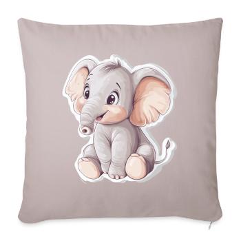 Éléphant - Housse de coussin décorative 45 x 45 cm - taupe clair - Devant