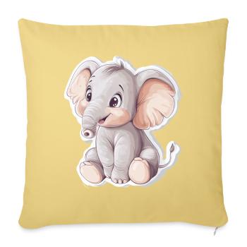 Elephant - Sofa pillowcase 17,3'' x 17,3'' (45 x 45 cm) - washed yellow - Front