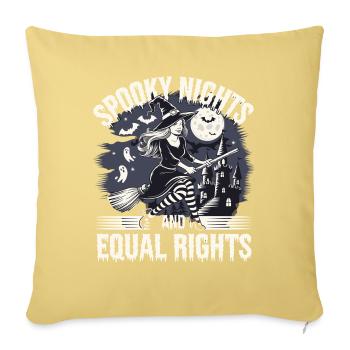 Nuits effrayantes et même sorcière - Housse de coussin décorative 45 x 45 cm - jaune délavé - Devant