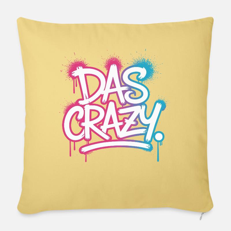 Das Crazy Jugendsprache Insider Meme Cool Verrückt - Sofakissenbezug 45 x 45 cm - Hellgelb