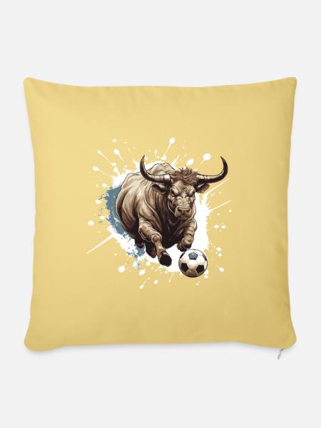 Bulle Fussball Team Taurus - Sofakissenbezug 45 x 45 cm - Hellgelb