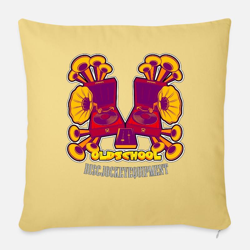 Disc-jockey - Housse de coussin décorative 45 x 45 cm - jaune délavé