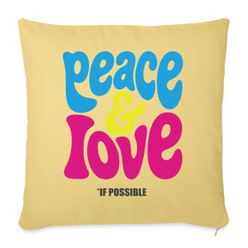 PEACE LOVE #4 - let's talk - Sofa pillowcase 17,3'' x 17,3'' (45 x 45 cm) - washed yellow - Front