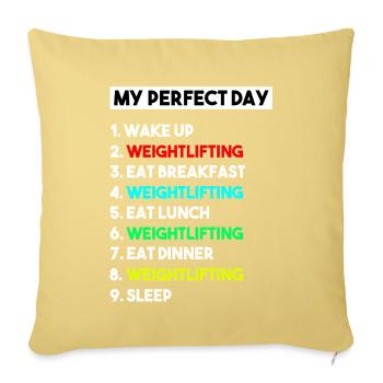 Mon gif drôle d’entraînement drôle de musculation pour la journée idéale - Housse de coussin décorative 45 x 45 cm - jaune délavé - Devant