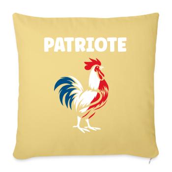 Coq Patriote Tricolore Coq français - Housse de coussin décorative 45 x 45 cm - jaune délavé - Devant