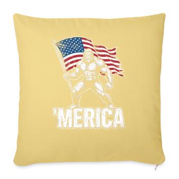 America Bigfoot Drôle 4 juillet Bigfoot Ameri - Housse de coussin décorative 45 x 45 cm - jaune délavé - Devant