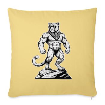 Randonneurs Alpinistes Montagne Léopard nature - Housse de coussin décorative 45 x 45 cm - jaune délavé - Devant
