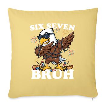 Six Seven Bruh 4th of July Dabbing Eagle 4th of July - Sofa pillowcase 17,3'' x 17,3'' (45 x 45 cm) - washed yellow - Front
