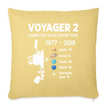 Le vaisseau spatial Voyager 2 quitte la tournée du système solaire - Housse de coussin décorative 45 x 45 cm - jaune délavé - Devant