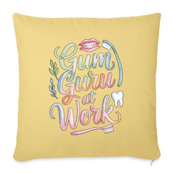 Parodontiste Guru des Gencives au travail dans les soins dentaires - Housse de coussin décorative 45 x 45 cm - jaune délavé - Devant