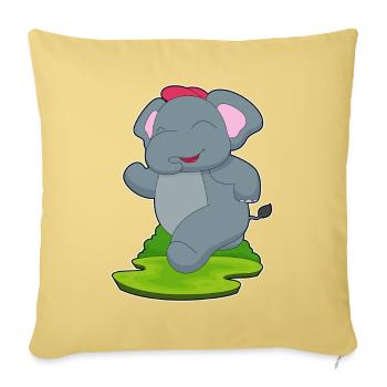 Elephant Jogger Jogging Sport - Housse de coussin décorative 45 x 45 cm - jaune délavé - Devant