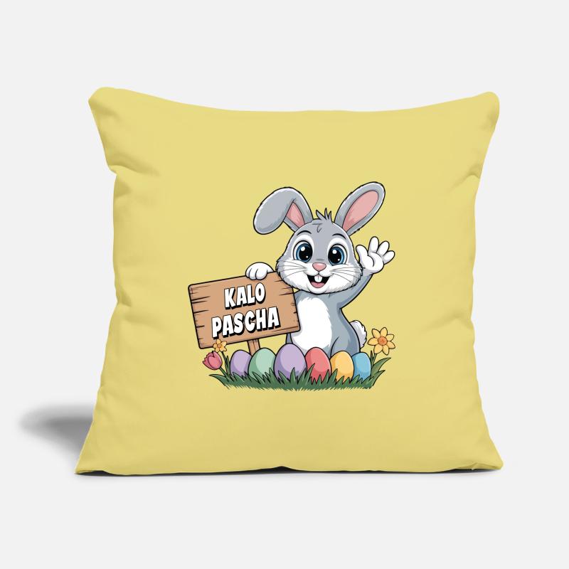 Kalo Pascha Easter Rabbit Greek Easter Sofa pillowcase 17,3'' x 17,3'' (45 x 45 cm)