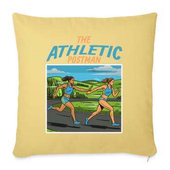 Course de relais : Le facteur athlétique - Housse de coussin décorative 45 x 45 cm - jaune délavé - Devant