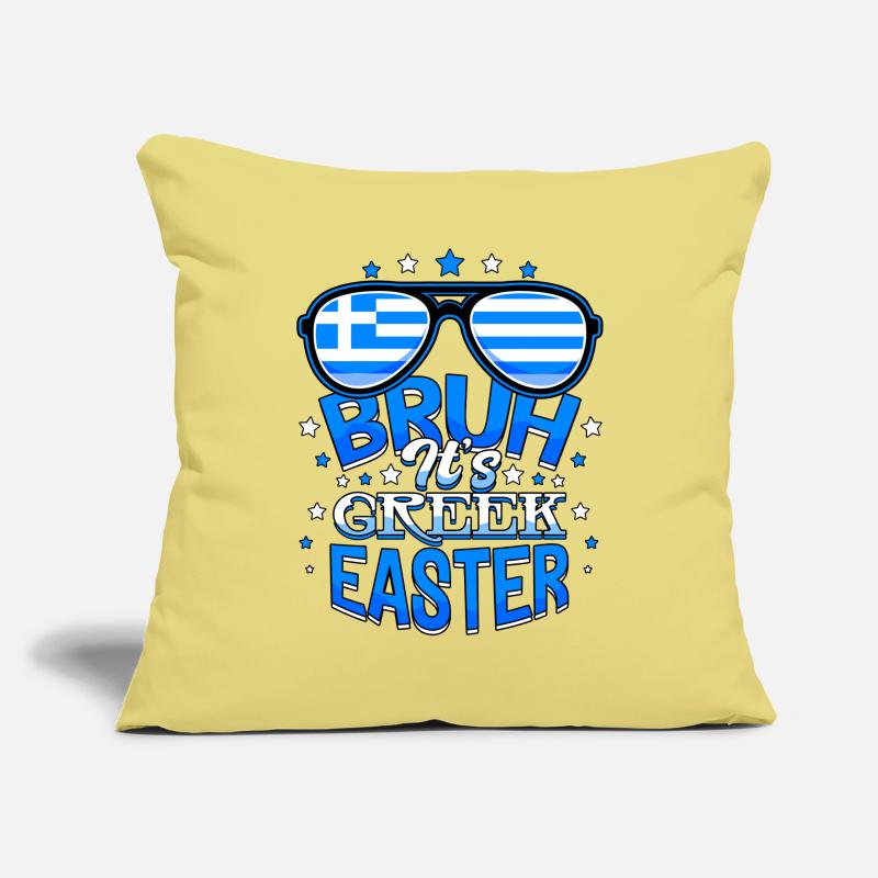 Bruh It's Greek Easter Orthodox Easter Pascha Sofa pillowcase 17,3'' x 17,3'' (45 x 45 cm)