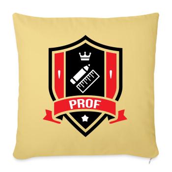 Academic coat of arms Professor Couronne - Sofa pillowcase 17,3'' x 17,3'' (45 x 45 cm) - washed yellow - Front