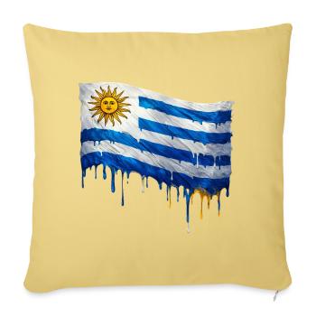 Uruguay Tropfenkunst Flagge - Sofakissenbezug 45 x 45 cm - Hellgelb - Vorne